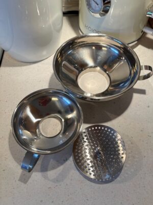 This Stainless Steel Canning Funnel and Spice Funnel Set is Perfect - and No Plastic!